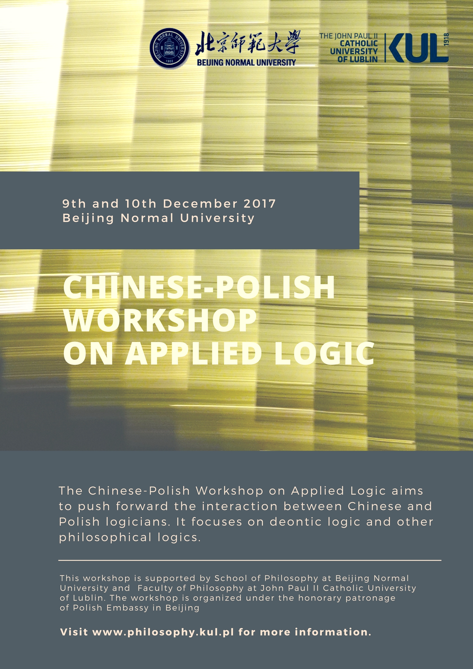 Chinese-Polish Workshop on Applied Logic